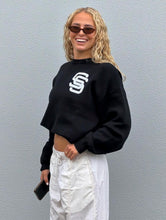 Load image into Gallery viewer, SS MONOGRAM KNIT JUMPER (BLACK)
